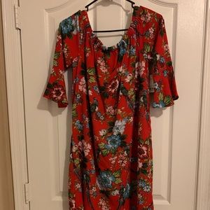 Red Floral Dress
